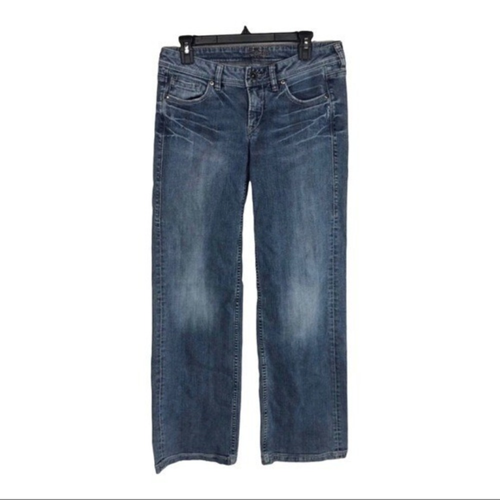 Silver Jeans Co Womens Medium Wash Straight Leg Embroidered Pocket Jeans Size 30